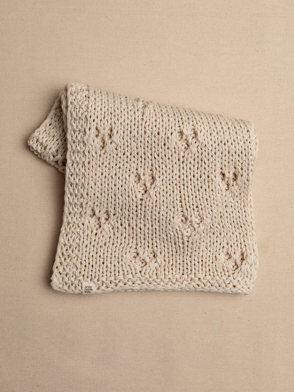 Baby Blanket Hand-Knitted Pointelle