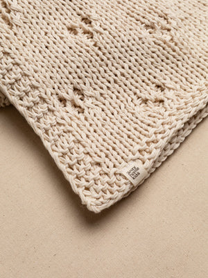 Baby Blanket Hand-Knitted Pointelle