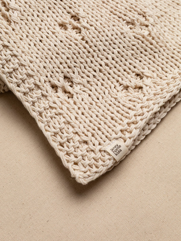 Baby Blanket Hand-Knitted Pointelle