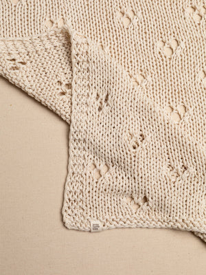 Baby Blanket Hand-Knitted Pointelle