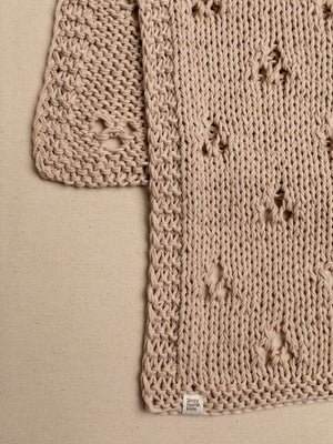 Baby Blanket Hand-Knitted Pointelle