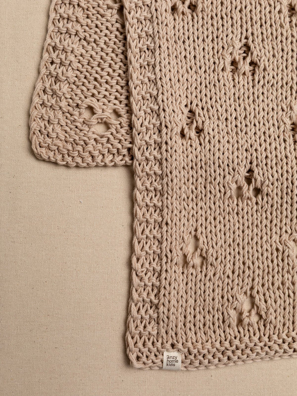 Baby Blanket Hand-Knitted Pointelle