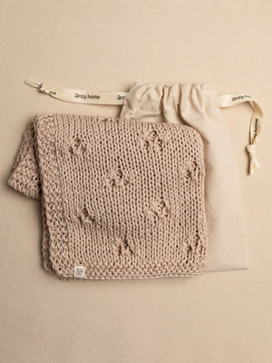Baby Blanket Hand-Knitted Pointelle