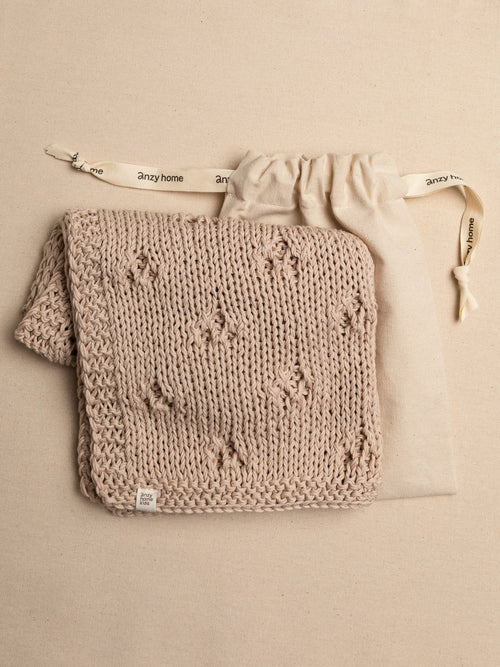 Baby Blanket Hand-Knitted Pointelle