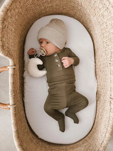 Newborn Boy Outfit Set - Army Green | Baby Boy Coming Home Outfit - MOOGCO Baby