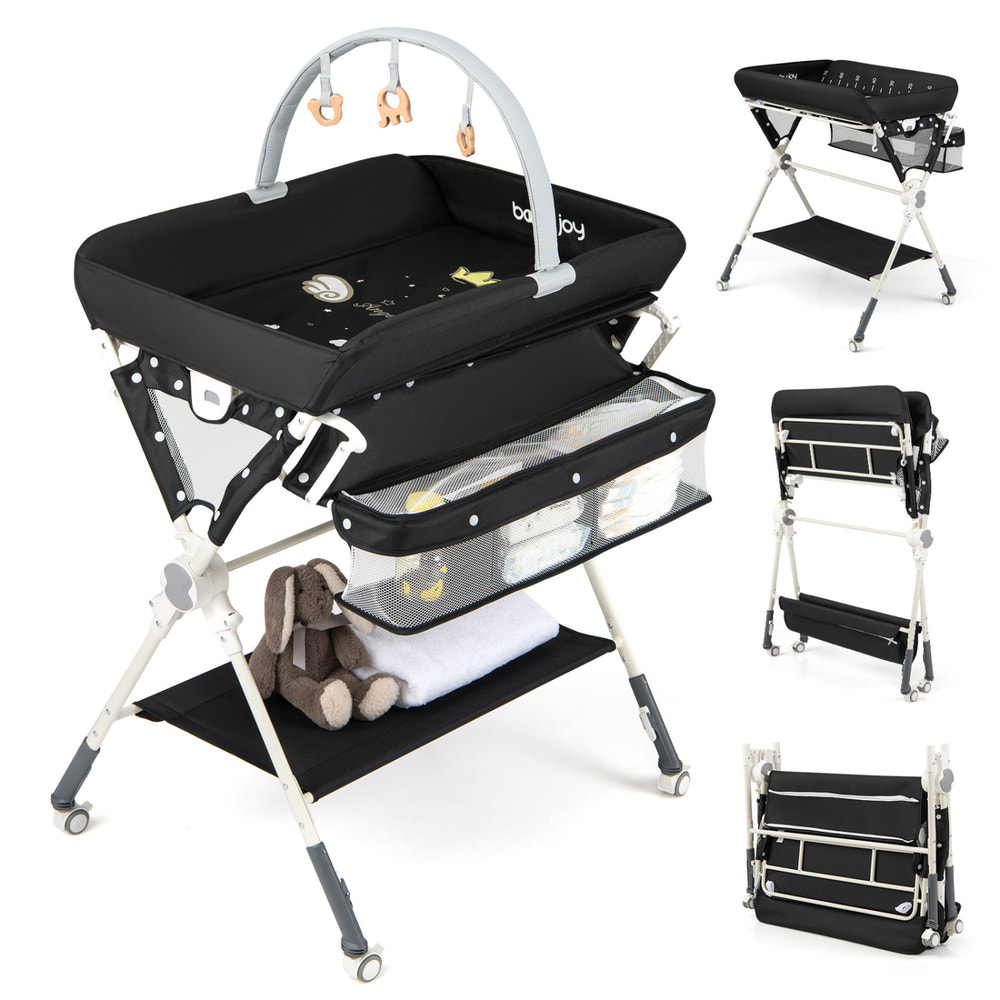Baby Changing Table Foldable Diaper Changing Station with Storage Bag and Shelf