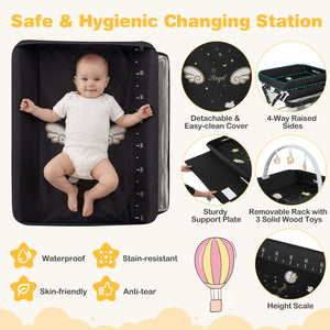 Baby Changing Table Foldable Diaper Changing Station with Storage Bag and Shelf