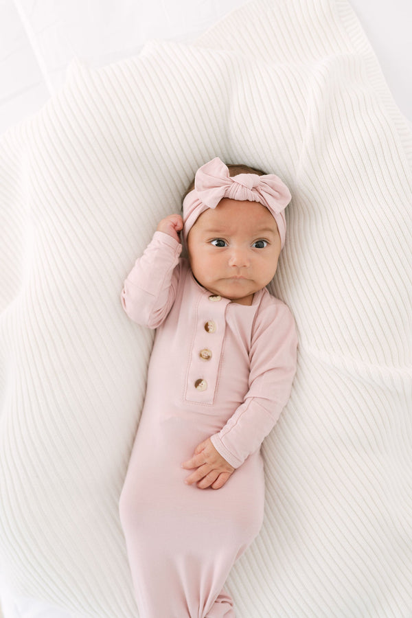 Baby Gowns, Newborn Gowns, Infant Gowns - Newborn Girl Clothes - Dusty Rose