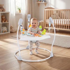Baby Jump and Play Activity Center with Rotatable Seat and Interactive Toys