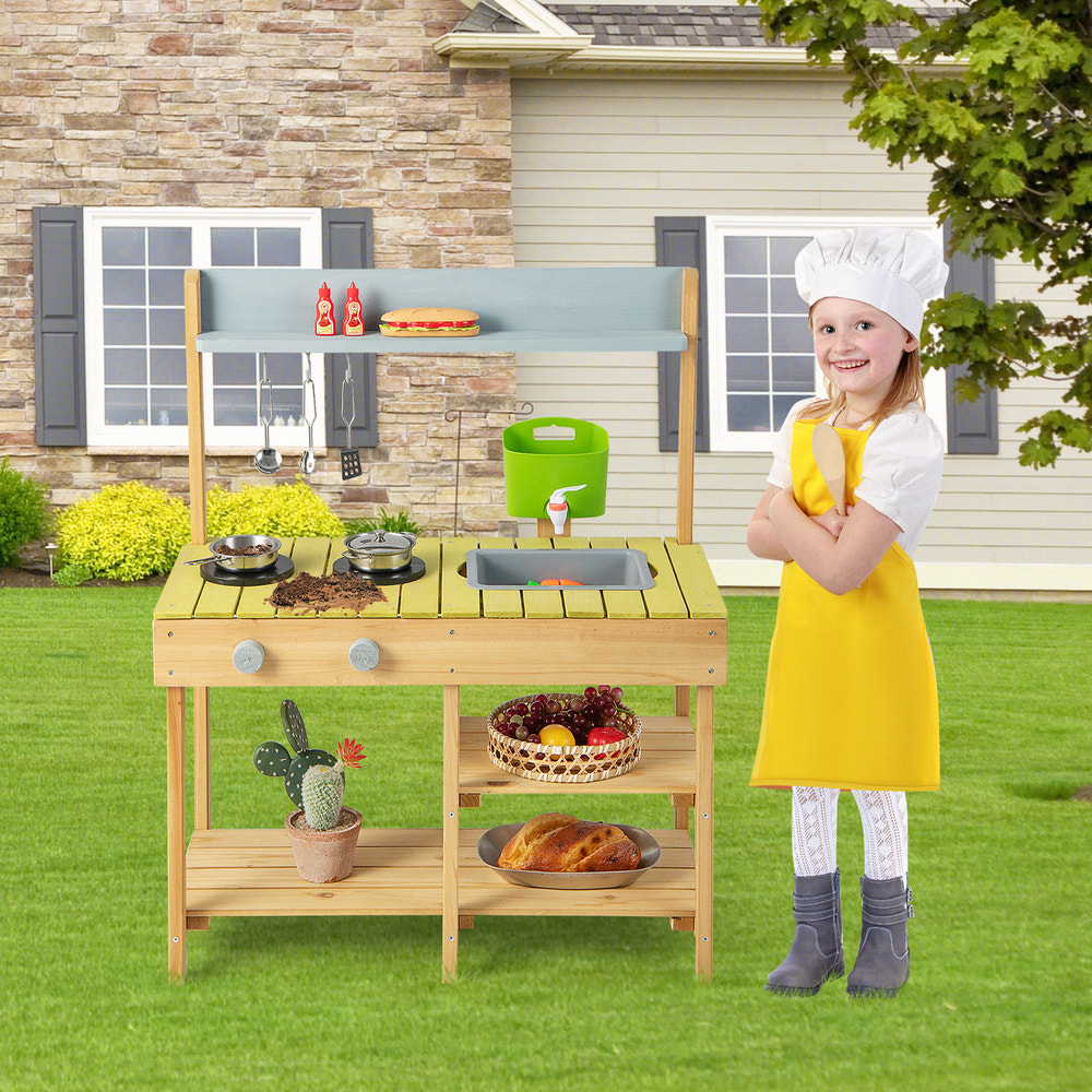 Backyard Pretend Play Toy Kitchen with Stove Top - Realistic