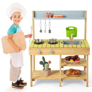 Backyard Pretend Play Toy Kitchen with Stove Top - Realistic