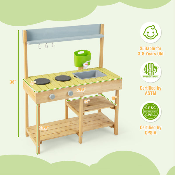 Backyard Pretend Play Toy Kitchen with Stove Top - Realistic