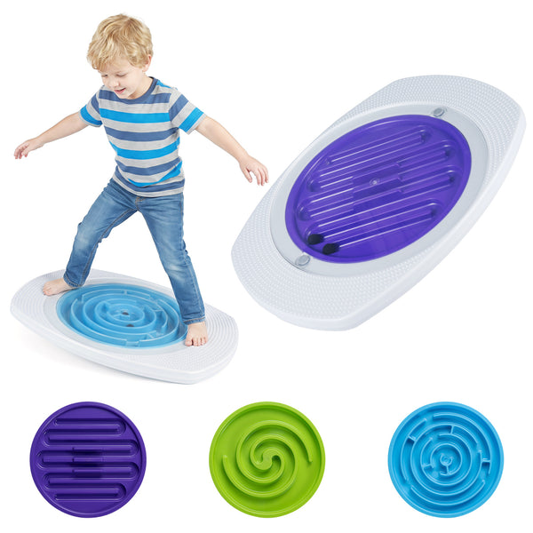 Balance Board Maze for Kids with 3 Maze Discs and 140 lbs Capacity