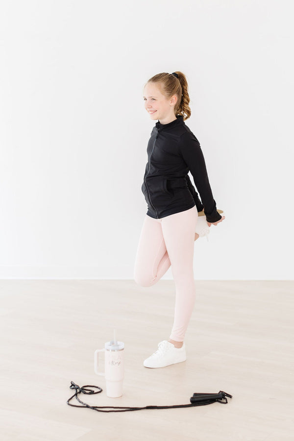 Zen Pink Active Legging for babies, showcasing a stylish design from angle 3. Perfect for comfort and mobility.