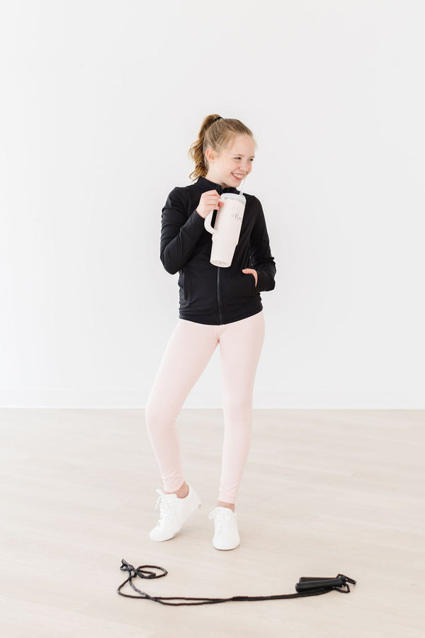 Zen Pink Active Legging for babies, showcasing a stylish angle 2 view, perfect for comfort and mobility.