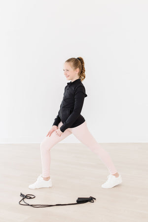 Zen Pink Active Legging for babies, showcasing a stylish design from angle 5, perfect for active little ones.