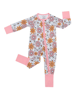 Bamboo Zip Romper | Retro Garden - MOOGCO Baby