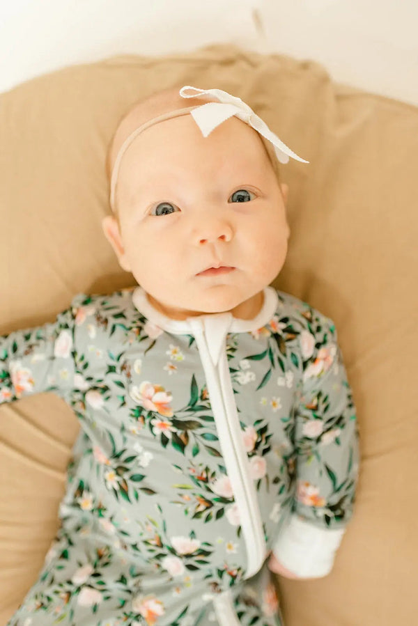 Bamboo Baby Clothes - Convertible Jumpsuit 0-3 Months - Botanical - MOOGCO Baby