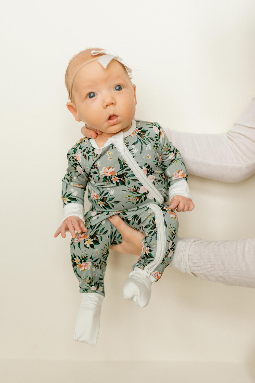 Bamboo Baby Clothes - Convertible Jumpsuit 0-3 Months - Botanical