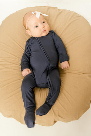 Bamboo Baby Clothes - Convertible Jumpsuit 0-3 Months - Navy Blue