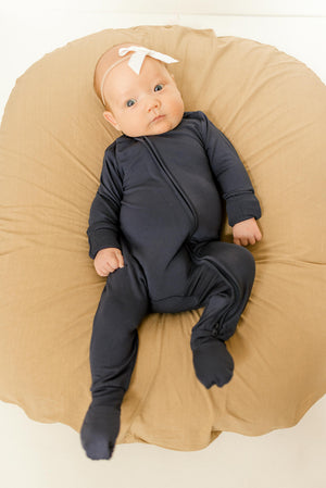 Bamboo Baby Clothes - Convertible Jumpsuit 0-3 Months - Navy Blue