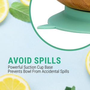 Bamboo Bowl With Suction Base