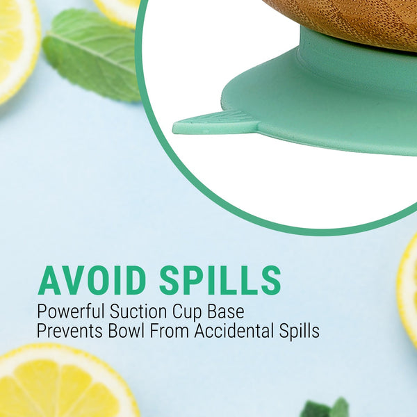 Bamboo Bowl With Suction Base