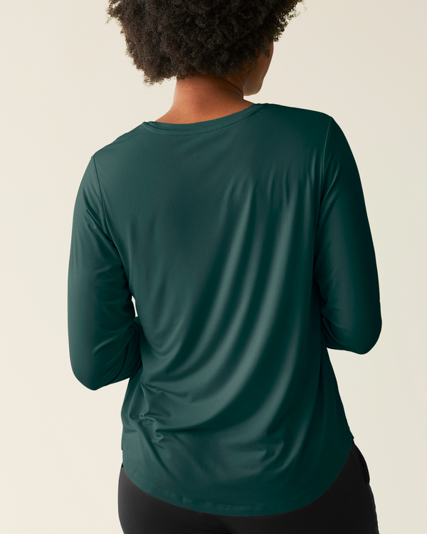 Bamboo Maternity & Nursing Long Sleeve T-shirt | Evergreen - MOOGCO Baby