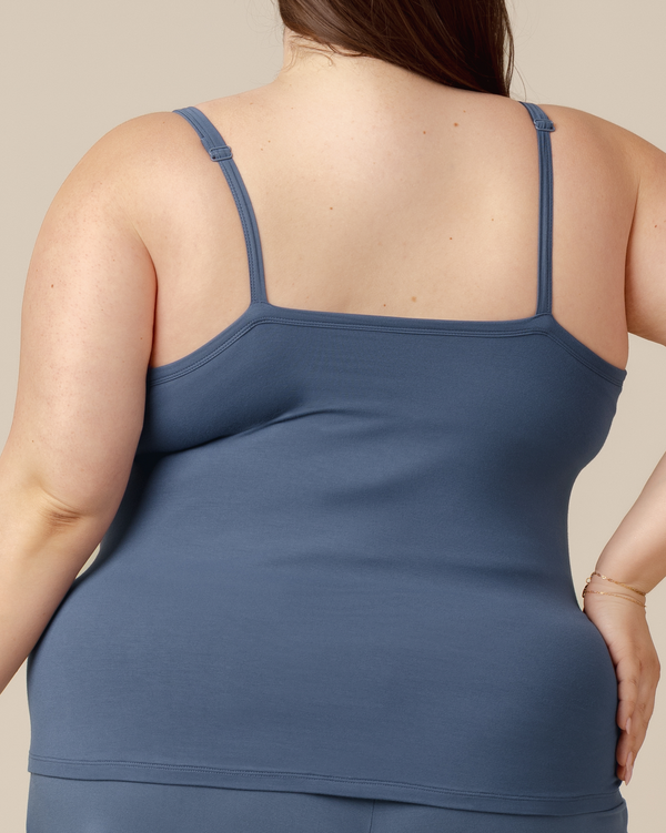 Bamboo Lounge Around Nursing Tank | Slate Blue - MOOGCO Baby