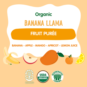 Holle Baby Food Pouches - Organic Fruit Puree - Banana Llama