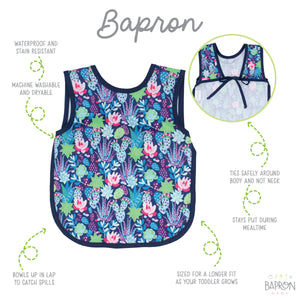 Desert Floral Bapron for babies, stylish and functional, shown from angle 4. Perfect for mealtime messes.