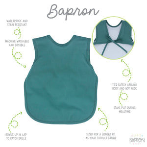 Solid pine minimalist bapron for babies, showcasing a stylish and functional design from angle 4.