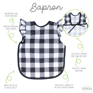 White Buffalo Plaid Flutter Bapron