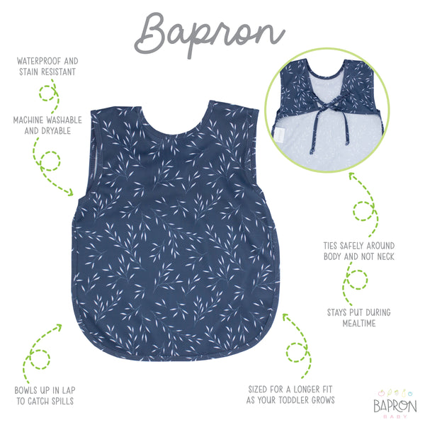 Willow Bapron in angle 4 view, stylish and functional baby bib for mess-free feeding.