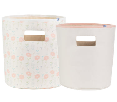 Sealy Baby Soft Storage in Coral and Blossoms design, perfect for organizing baby essentials.