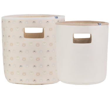 Beige animal faces soft storage by Sealy Baby, perfect for organizing nursery essentials.
