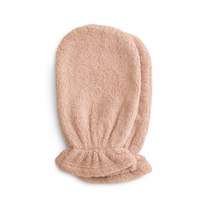 Organic cotton bath mitt for babies, shown from angle 4, soft and gentle for delicate skin.