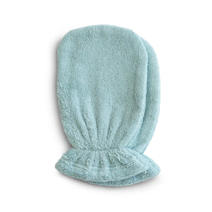 Organic cotton bath mitt for babies, shown at angle 7, soft and gentle for delicate skin.