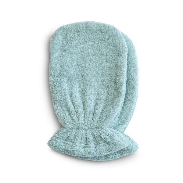 Organic cotton bath mitt for babies, shown at angle 7, soft and gentle for delicate skin.