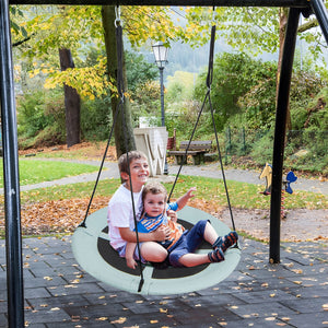 40 Inches Saucer Tree Swing with Adjustable Hanging Ropes and 900D Oxford Fabric