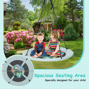 40 Inches Saucer Tree Swing with Adjustable Hanging Ropes and 900D Oxford Fabric