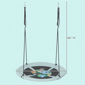 40 Inches Saucer Tree Swing with Adjustable Hanging Ropes and 900D Oxford Fabric