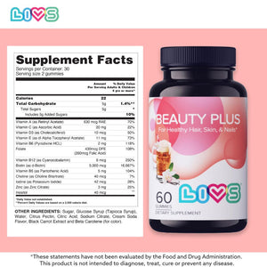 LIVS Gummies Beauty Plus Cream Soda 60 gummies