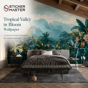Tropical Valley in Bloom Wallpaper Mural by Sticker Master