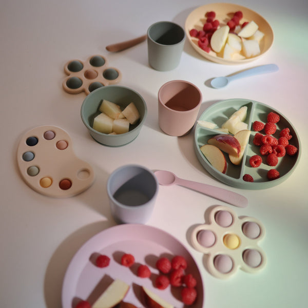 Mushie Dinnerware Cups Soft Colors Non-Toxic PP Plastic