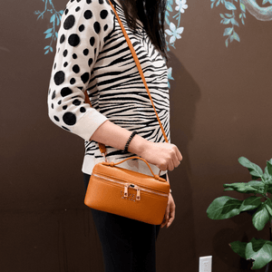 Leather Tote Bag Crossbag - Signature Bundle Exclusive Tote & Crossbody Set ( Brown )