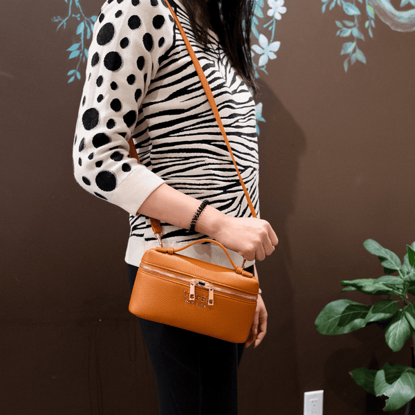 Leather Tote Bag Crossbag - Signature Bundle Exclusive Tote & Crossbody Set ( Brown )