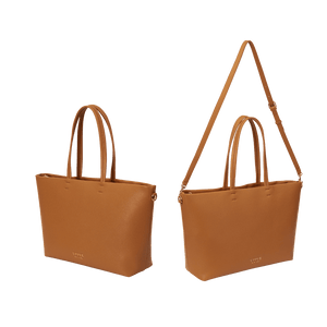Leather Tote Bag Crossbag - Signature Bundle Exclusive Tote & Crossbody Set ( Brown )