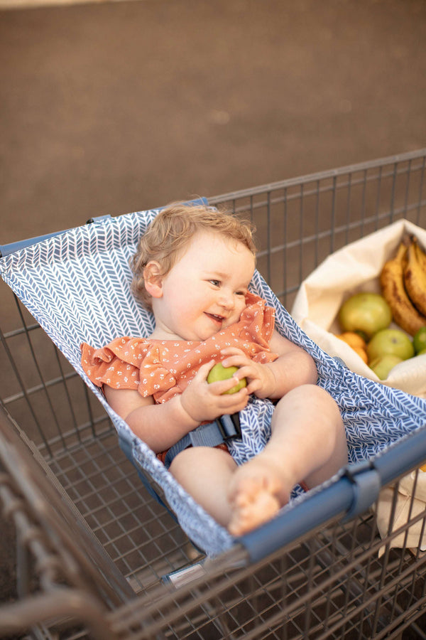 Baby Shopping Cart Hammock | Blue Little Arrow Design