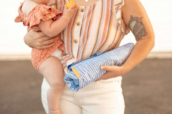 Baby Shopping Cart Hammock | Blue Little Arrow Design